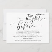 Elegant Minimal Abends vor der Probe Abendessen Einladung (Vorderseite)