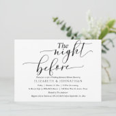 Elegant Minimal Abends vor der Probe Abendessen Einladung (Stehend Vorderseite)