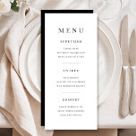 Elegant Minimal Black And White Dinner Menükarte<br><div class="desc">Elegant Minimal Black And White Dinner Menu.</div>