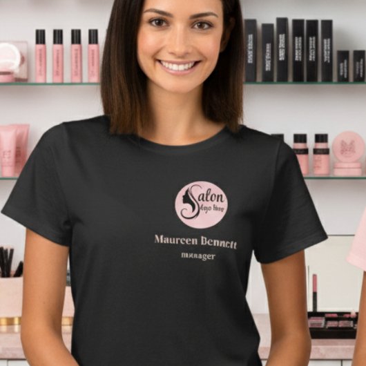 Elegant Minimal Black Makeup  Business Employee T-Shirt