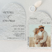 Elegant Minimal Black & White Winter Wedding Einladung