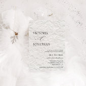 Elegant Minimal Black & White Winter Wedding Einladung