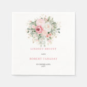 Elegant Minimal Blush Roses Wedding Napkins Serviette (Vorderseite)