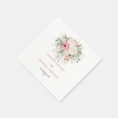 Elegant Minimal Blush Roses Wedding Napkins Serviette (Ecke)