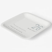 Elegant Minimal Bold Dusky Blau jedes Alter Geburt Pappteller (Gewinkelt)