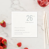 Elegant Minimal Bold Dusky Blau jedes Alter Geburt Serviette (Beispiel)