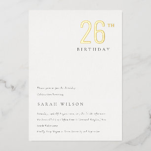 Elegant Minimal Bold Goldfolie Geburtstag für jede Folieneinladung