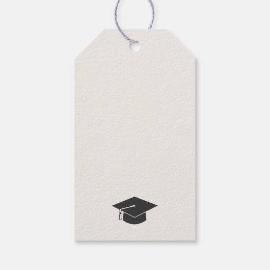 Elegant Minimal Bold Typografy Graduation Cap Geschenkanhänger (Rückseite)