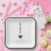 Elegant Minimal Bold Typografy Graduation Cap Pappteller (Party)