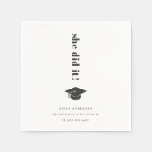 Elegant Minimal Bold Typografy Graduation Cap Serviette (Vorderseite)