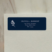 Elegant Minimal Botanical Wedding Return Address
