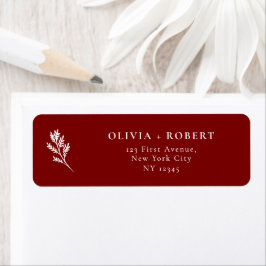 Elegant Minimal Botanical Wedding Return Address