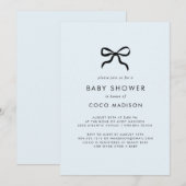 Elegant Minimal Bow Boy Baby Shower Invitation Einladung (Vorne/Hinten)