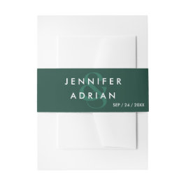Elegant Minimal Brunswick Green Modern Wedding Inv Einladungsbanderole