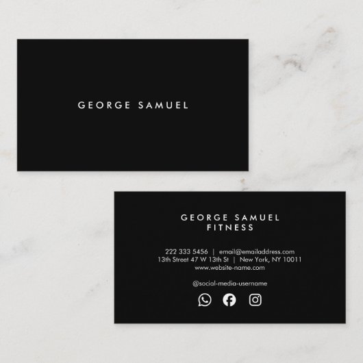 Elegant Minimal Business Branding Visitenkarte (Vorne/Hinten)