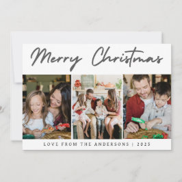 Elegant Minimal Christmas | Modern Family 3 Photo  Feiertagskarte
