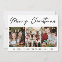 Elegant Minimal Christmas | Modern Family 3 Photo  Feiertagskarte