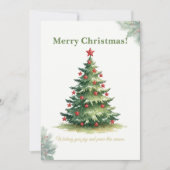 Elegant Minimal Christmas Tree Card Feiertagskarte (Vorderseite)