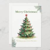 Elegant Minimal Christmas Tree Card Feiertagskarte (Vorne/Hinten)