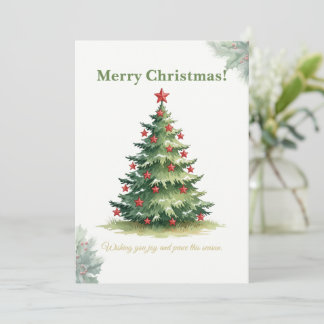 Elegant Minimal Christmas Tree Card Feiertagskarte