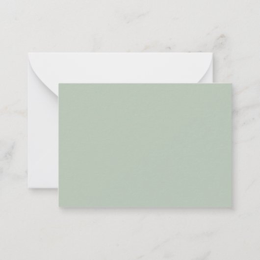 Elegant Minimal Classic Script Sage Green Mitteilungskarte (Rückseite)