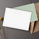 Elegant Minimal Classic Script Sage Green Mitteilungskarte<br><div class="desc">Eine elegante und klassische Schrift Typografie minimalistische Note Karte in sage grün und weiß Thema.</div>