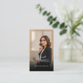 Elegant Minimal Consulting Coach Photo QR Code Visitenkarte (Stehend Vorderseite)