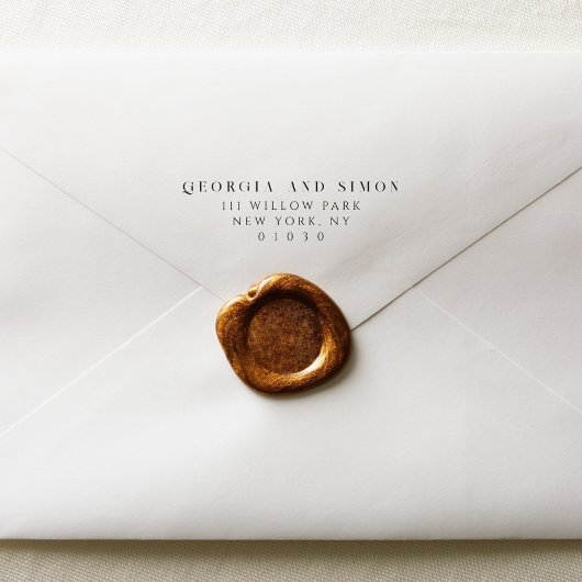 Elegant Minimal Couples Wedding Return Address Permastempel