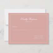 Elegant Minimal Dusty Rose Border Script Wedding RSVP Karte (Vorderseite)