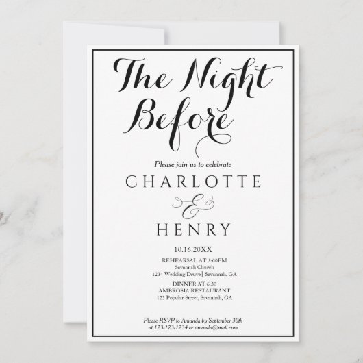 Elegant Minimal Einladung (Vorderseite)