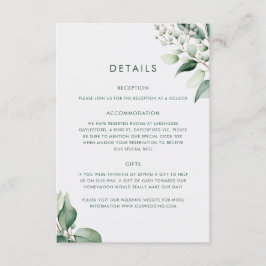 Elegant Minimal Eukalyptus Greenery Wedding Begleitkarte