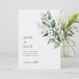 Elegant Minimal Eukalyptus Greenery Wedding Save The Date