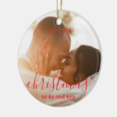 Elegant Minimal | First Christmas Photo and Text Keramik Ornament (Links)