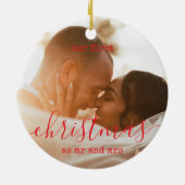 Elegant Minimal | First Christmas Photo and Text Keramik Ornament (Hinten)