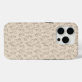Elegant Minimal Floral Line Pattern Case-Mate iPhone Hülle (Rückseite (Horizontal))