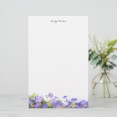 Elegant, minimal floral Personalized Briefpapier (Stehend Vorderseite)