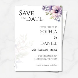 Elegant Minimal Floral Save the Date Card Einladung