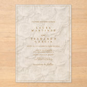 Elegant Minimal Floral Wedding  Acryleinladungen (Vorderseite)