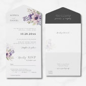 Elegant Minimal Floral White Wedding Invitation All In One Einladung