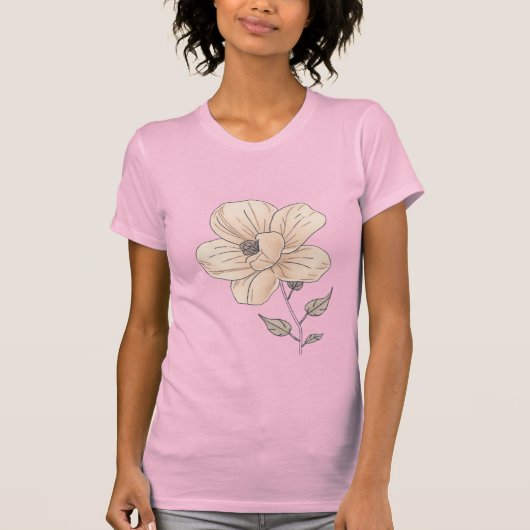 Elegant Minimal Flower Women’s T-Shirt (Vorderseite)