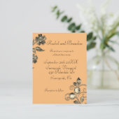 Elegant Minimal Gold Floral Postkarte (Stehend Vorderseite)