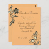 Elegant Minimal Gold Floral Postkarte (Vorne/Hinten)