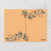 Elegant Minimal Gold Floral Postkarte (Rückseite)