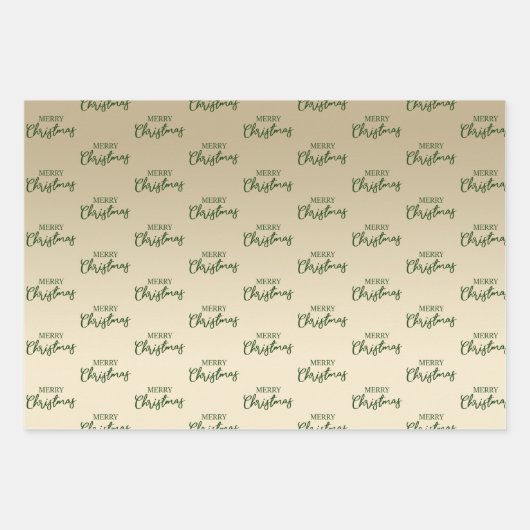 Elegant Minimal Gold Frohe Weihnachten  Geschenkpapier Set (Vorderseite)