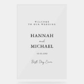 Elegant, Minimal, Hochzeit Acrylschild (Vorderseite)
