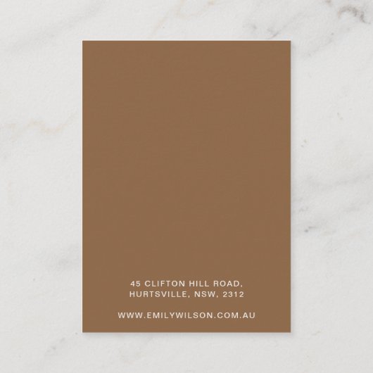 Elegant Minimal Holder für Designer-Schmuckskript Visitenkarte (Rückseite)