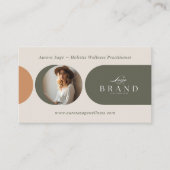 Elegant Minimal Holistic Celestial Moon Photo Luxe Visitenkarte (Vorderseite)