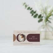 Elegant Minimal Holistic Celestial Moon Photo Luxe Visitenkarte (Stehend Vorderseite)