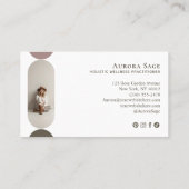 Elegant Minimal Holistic Celestial Moon Photo Luxe Visitenkarte (Rückseite)