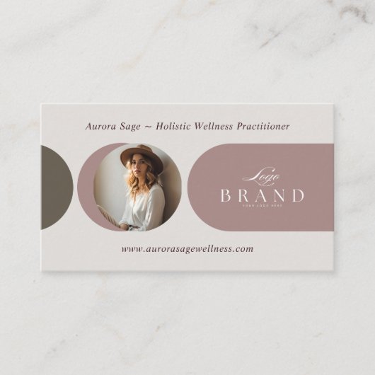 Elegant Minimal Holistic Celestial Moon Photo Luxe Visitenkarte (Vorderseite)